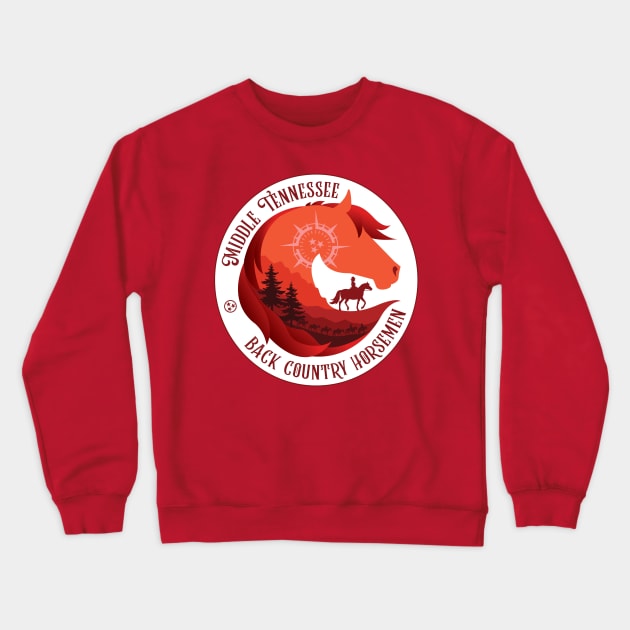 Middle TN Back Country Horsemen • Red Crewneck Sweatshirt by FalconArt